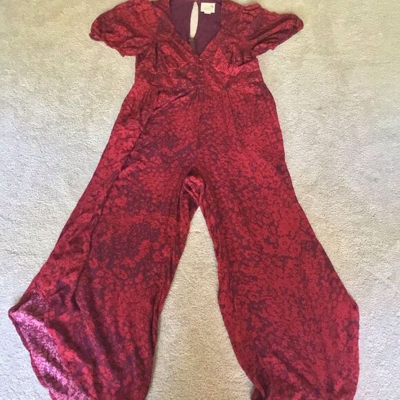 RARE Anthropologie Red Encanto Jumpsuit - Picture 3 of 9
